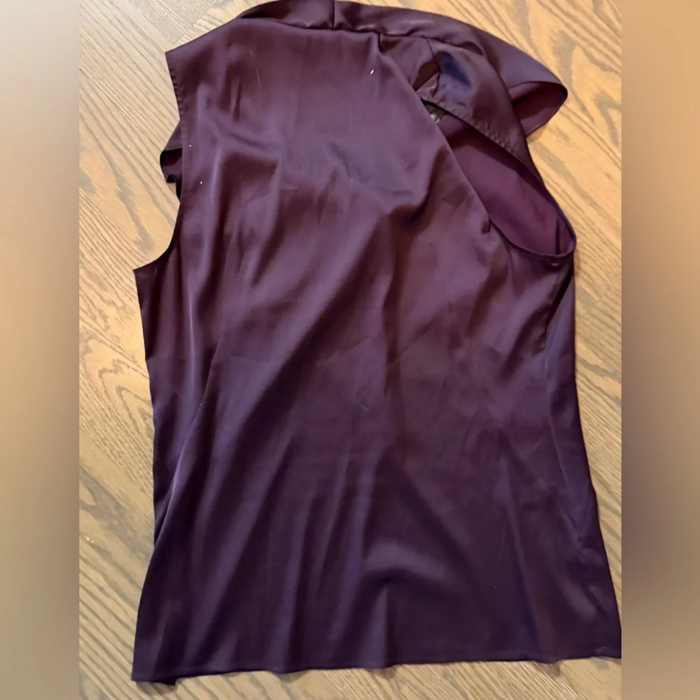 Ann Taylor eggplant Ruffle Sleeveless Blouse - Picture 3 of 5